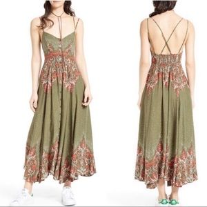 Free People Be My Baby Olive Maxi Dress